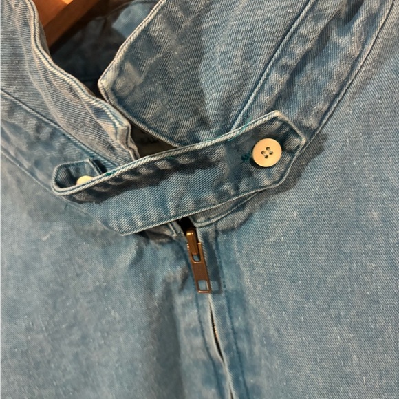 Ralph Lauren CHAPS vintage  bomber swing top baby blue jean zipup jack… - Picture 5 of 9
